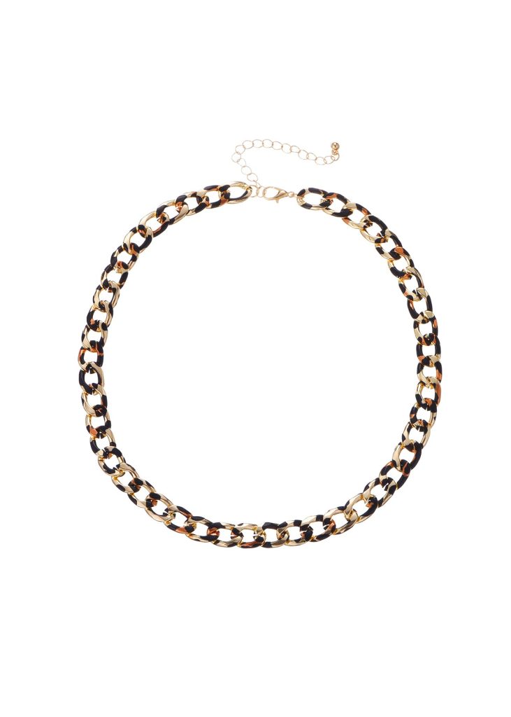 Weiteres Produktfoto 2: Leo Leopard – Halsketten- und Armband-Set mit Leopardenmuster in Goldoptik