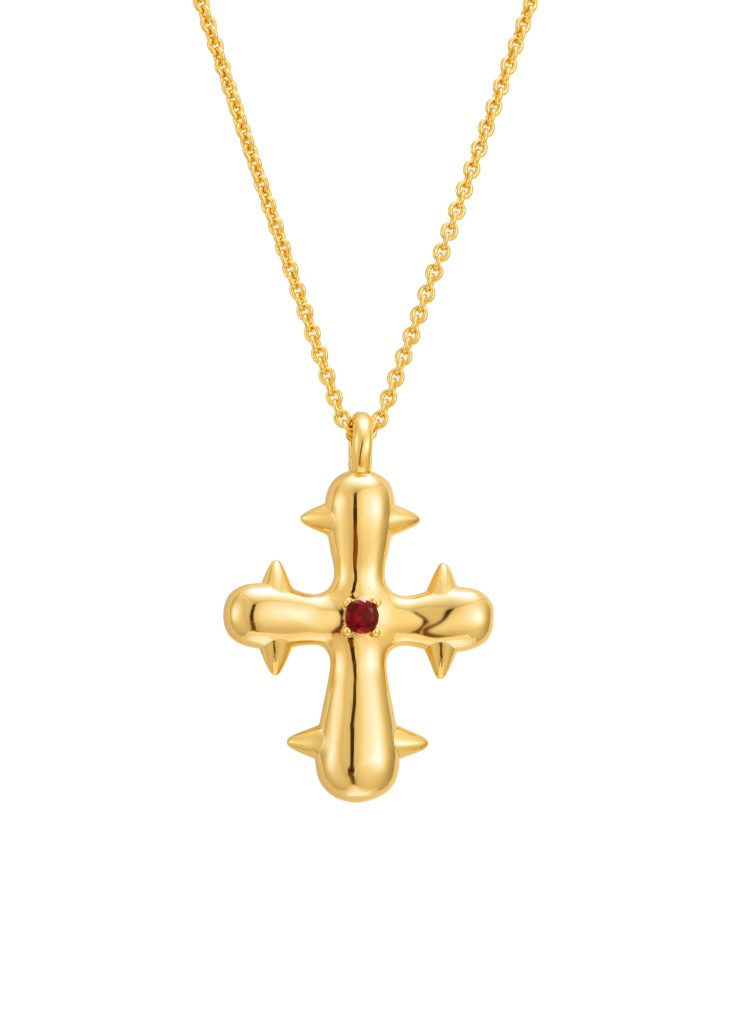 Blissful Seraphim - Seraphim Cross Necklace in Golden product photo