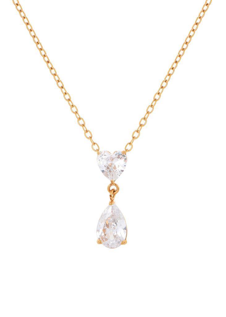 Maddie Glittering Waterdrop Golden Necklace product photo