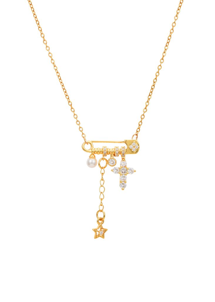 Carmen Cross Clip Golden Necklace product photo
