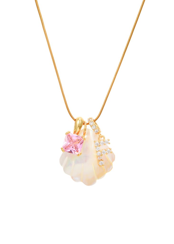 Summer Shell Alphabet Golden Necklace product photo