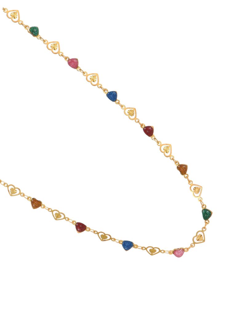 Weiteres Produktfoto 2: Michel Colorful Love – Body Chain mit bunten Zirkonia in Goldoptik