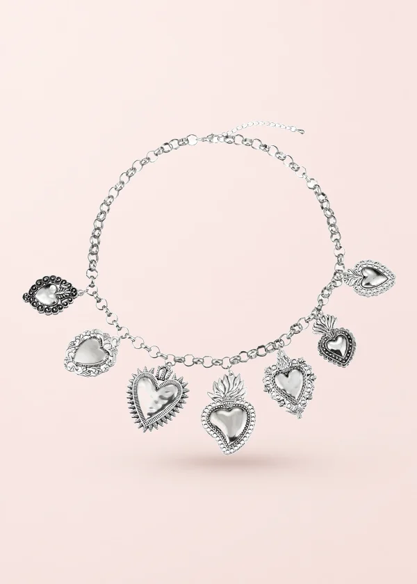 Sacre Coeur Ardent Heart Silver Necklace