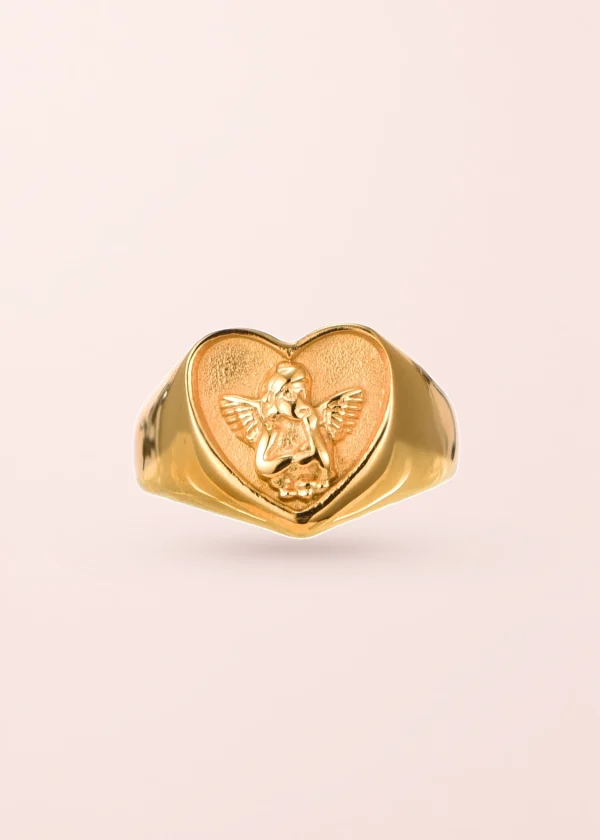 Oh Angel – Herzring in Goldoptik