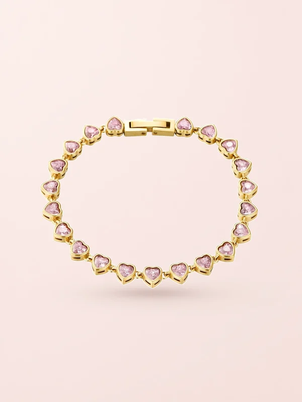Abel Pink – Armband I in Goldoptik mit Zirkonia-Akzenten