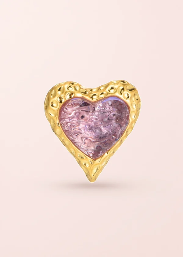 Adam Love In All Shape – rosafarbener Ring mit Herzmotiv