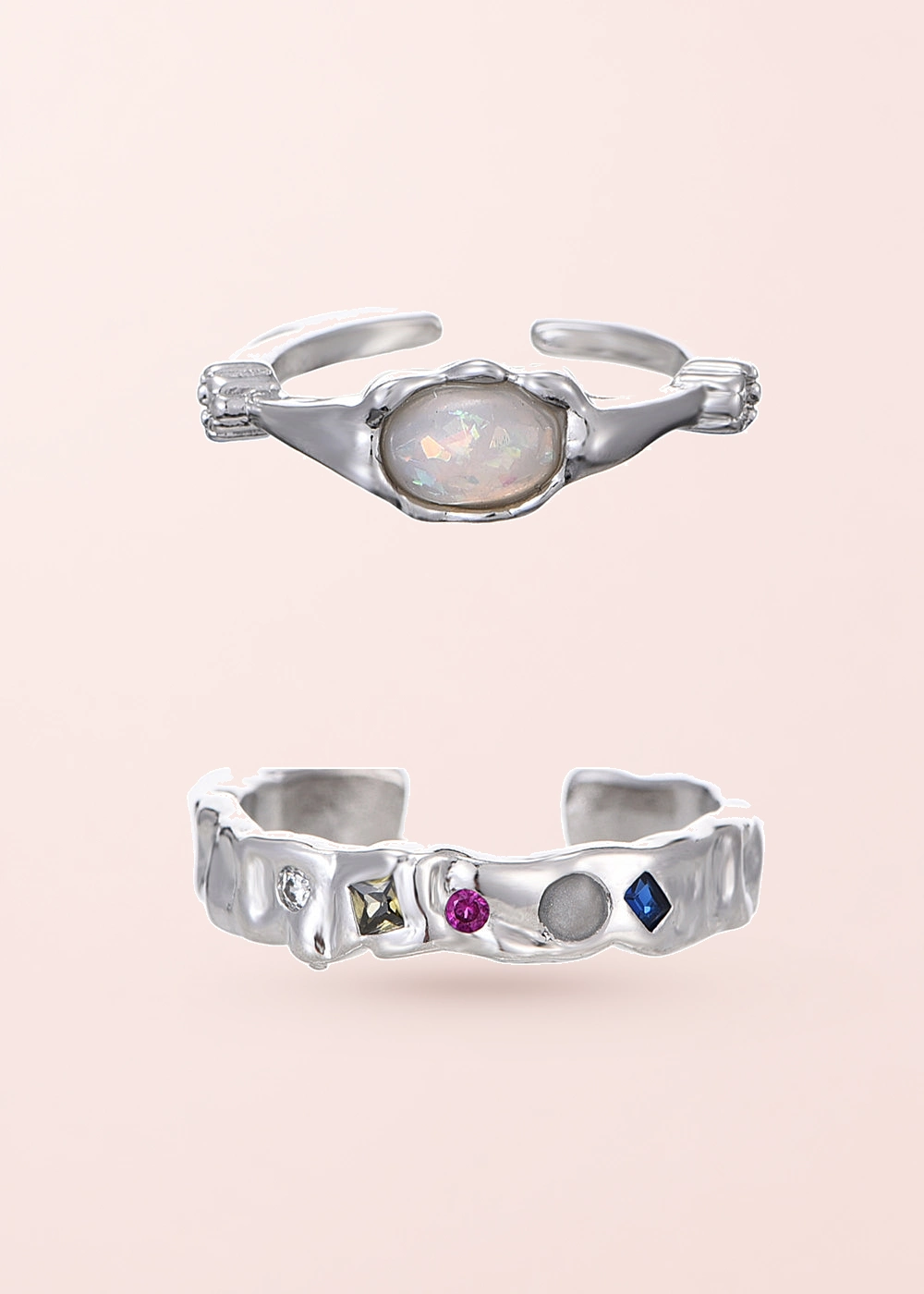 Zarah Space – Ring-Set in Silberoptik