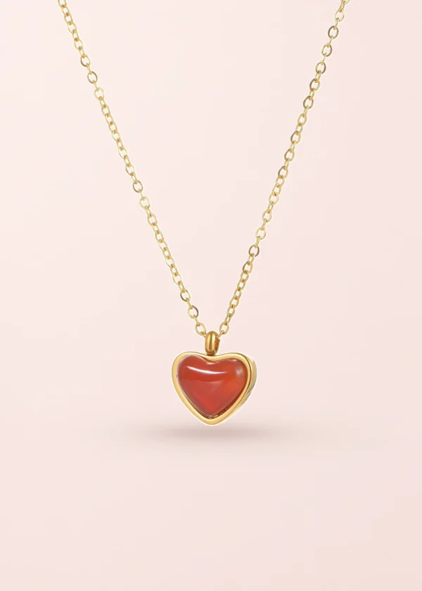 Emily Carnelian Heart Necklace
