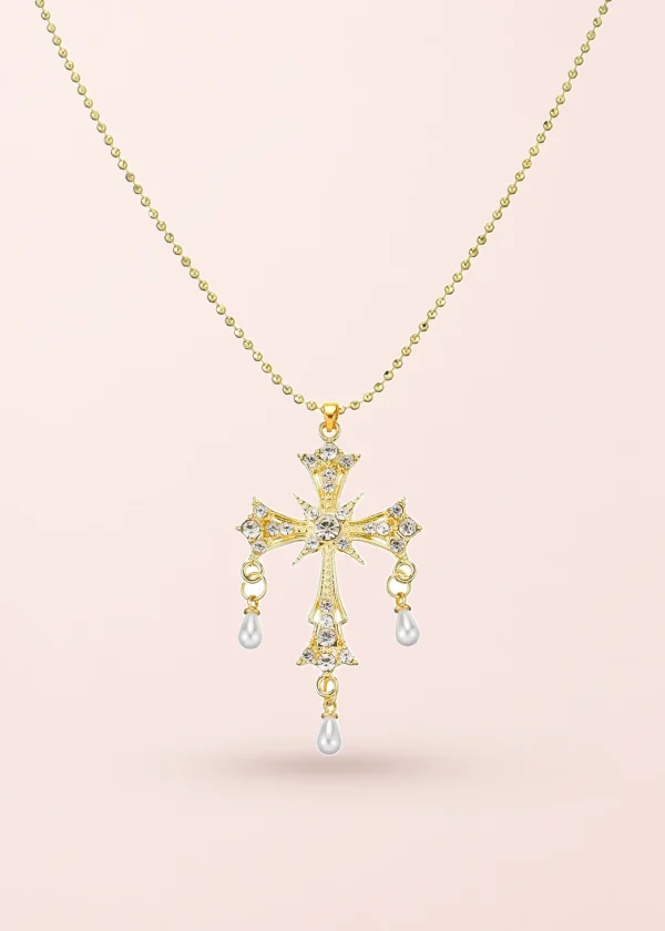 Kurt Golden Cross Pearl Necklace