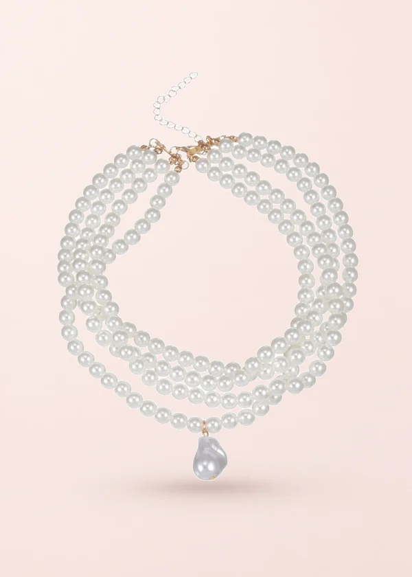Alexa Elegant Pearl Choker Necklace