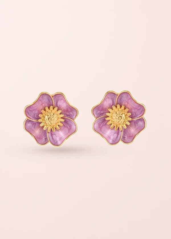 Cherry Bloom Purple Vintage – Vintage-Ohrringe mit Fruchtmotiven in Violett
