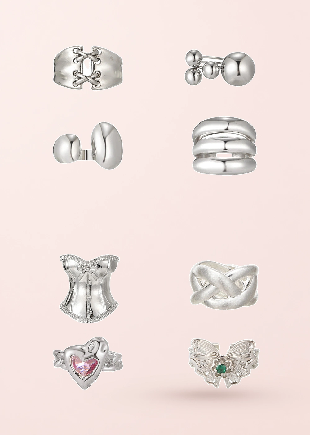 Diana – Ringkollektion in Silberoptik