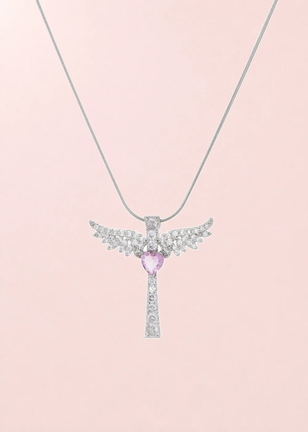Supergirl Pink Power Necklace - Silver product photo