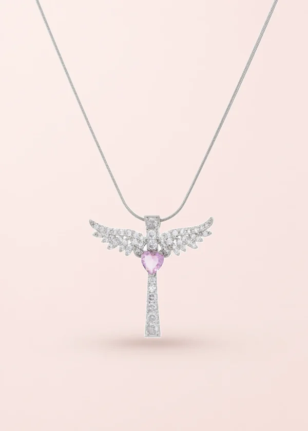 Supergirl Pink Power – Halskette in Silberoptik