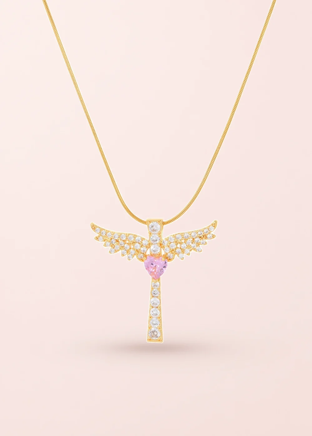 Produktfoto: Supergirl Pink Power – Halskette in Goldoptik