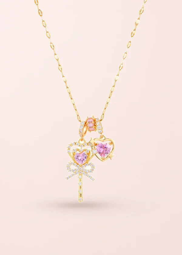 Diva Pink Magic – Halskette mit Zirkonia in Goldoptik