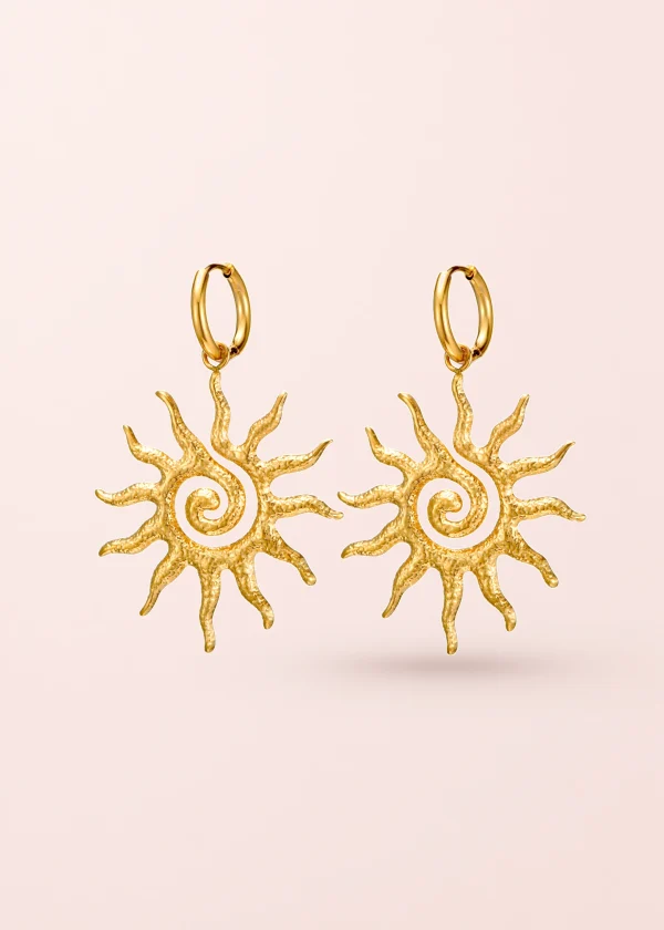 Soleil Sun – Ohrringe mit Sonnenmotiv in Goldoptik
