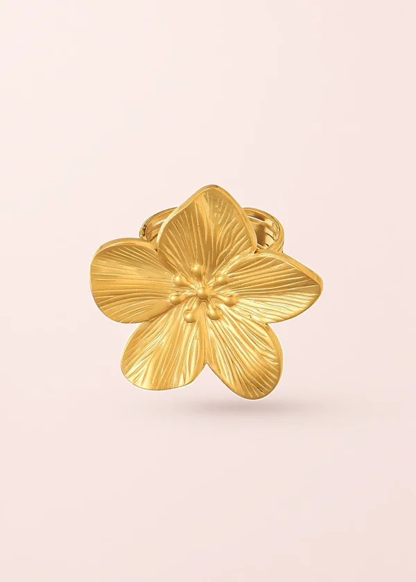 Jungle Flower Siesta – Ring mit Blumenmotiv in Goldoptik