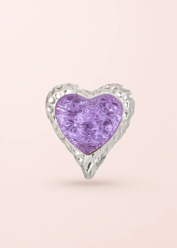 Adam Love In All Shape – Ring mit rosa Herzmotiv in Silberoptik