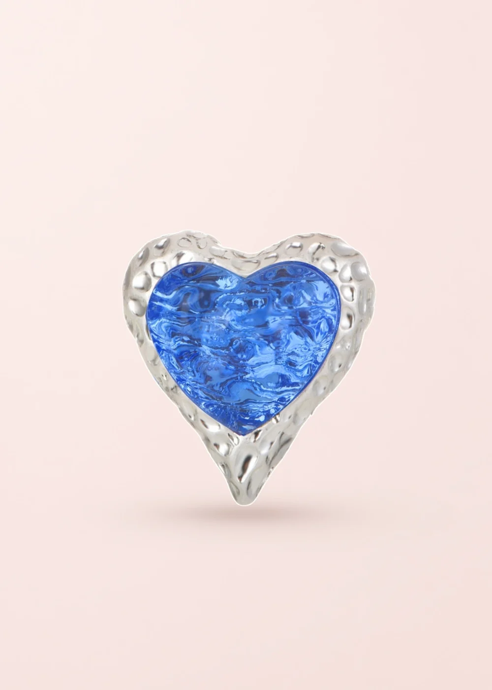 Produktfoto: Adam Love In All Shape – Ring mit blauem Herzmotiv in Silberoptik