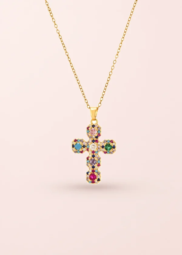 In Name Of Rose Cross Necklace - Mini