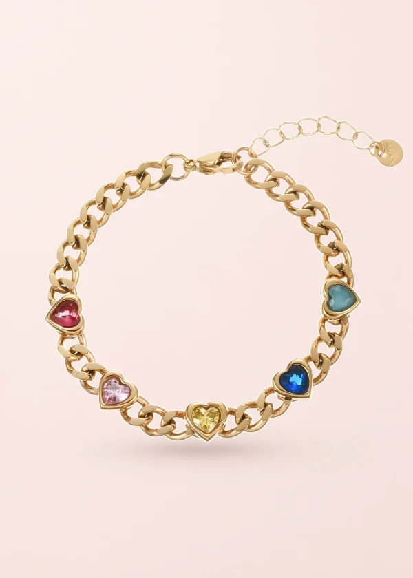 Sabino – Gliederarmband mit Zirkonia in Goldoptik