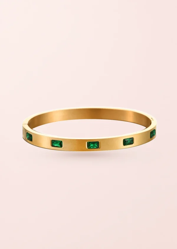 Delilah Green Stones – Armband mit grünen Zirkonia in Goldoptik