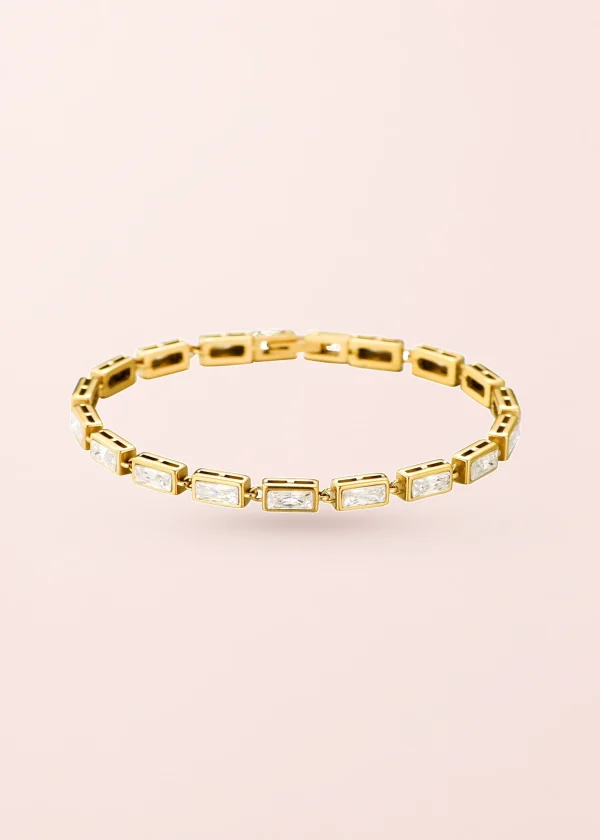 Filippe Carre – geometrisches Armband mit Glitzereffekt in Goldoptik