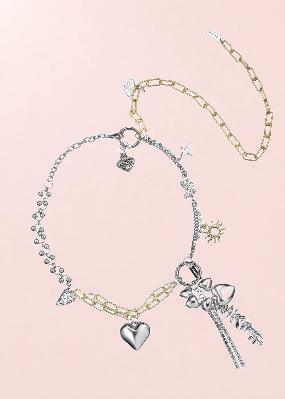 Sun Heart Golden Silver Waist Chain product photo