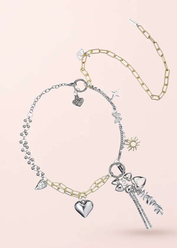 Sun Heart Golden Silver Waist Chain