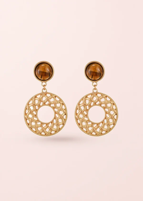 Antoinette Tiger's Eye – Ohrringe im Vintage-Stil
