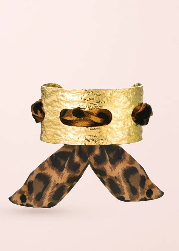Leopard Bow – Armreif mit Schleifen- und Leopardenmotiv