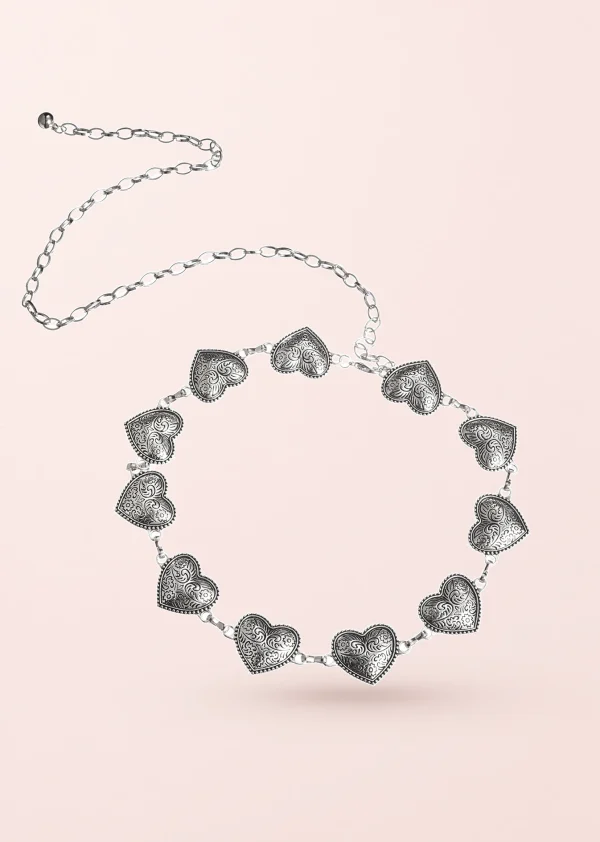 Silver Vintage Love Waist Chain