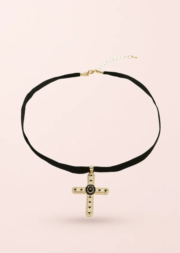 Mandy Cross Vintage Choker Necklace