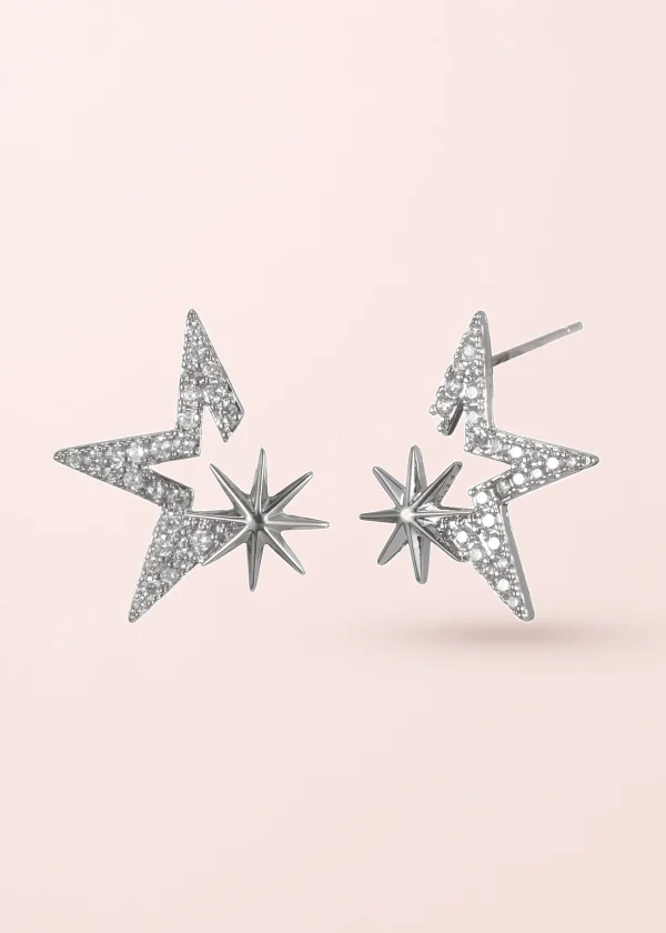Sparkling Elvis – Ohrringe aus 925er Silber mit weißen Zirkonia