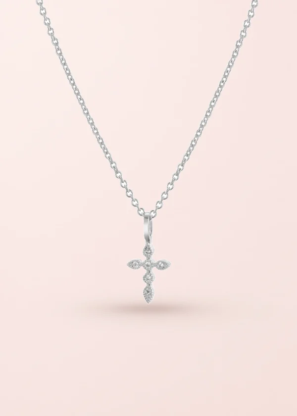 Rango Diamond Cross Silver Necklace