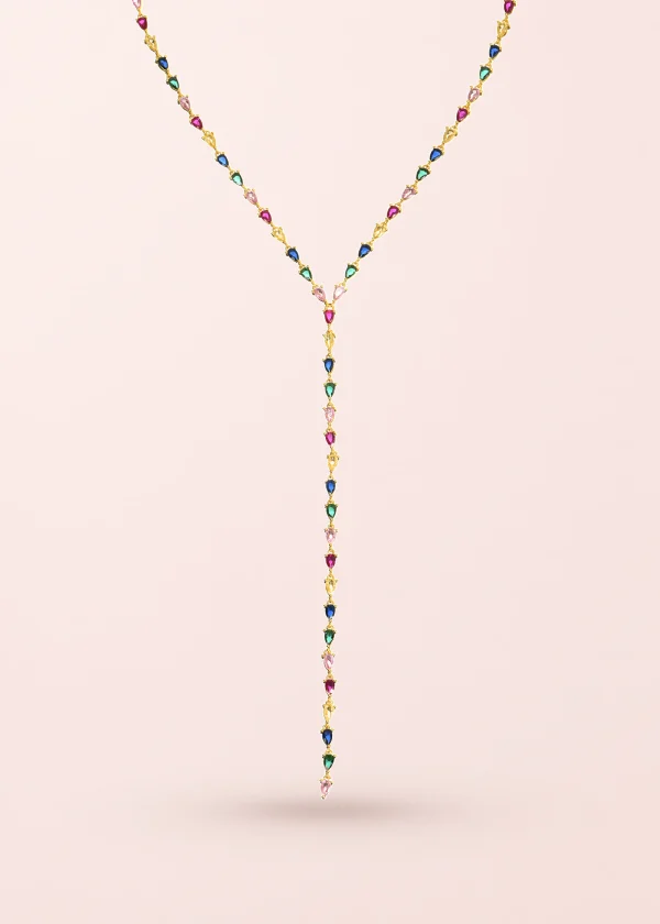 Louise Louise In Color – Lariat-Halskette mit bunten Zirkonia