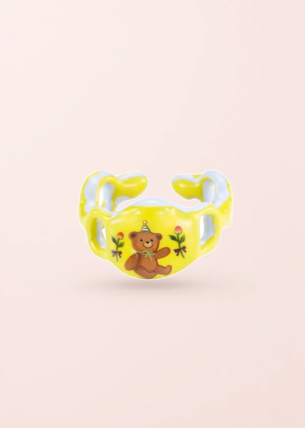 Momo Ring VI – Ring mit gelbem Bärenmotiv