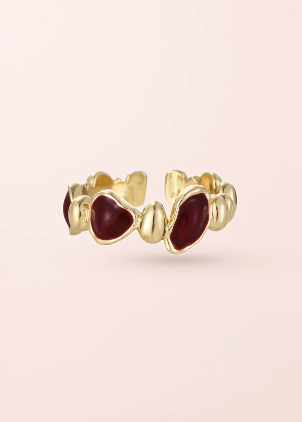 Aster Red Golden Ring I – roter Ring in Goldoptik