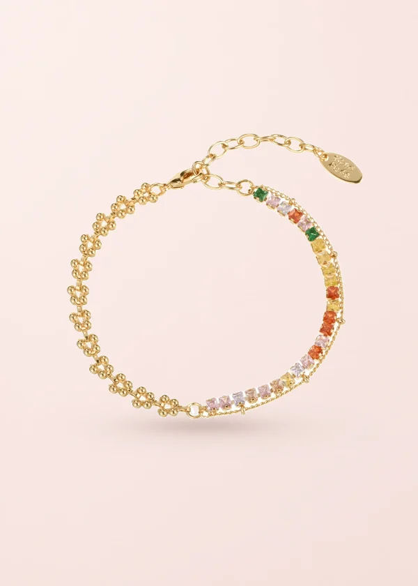 Alex Colorful – mehrlagiges Armband mit bunten Zirkonia