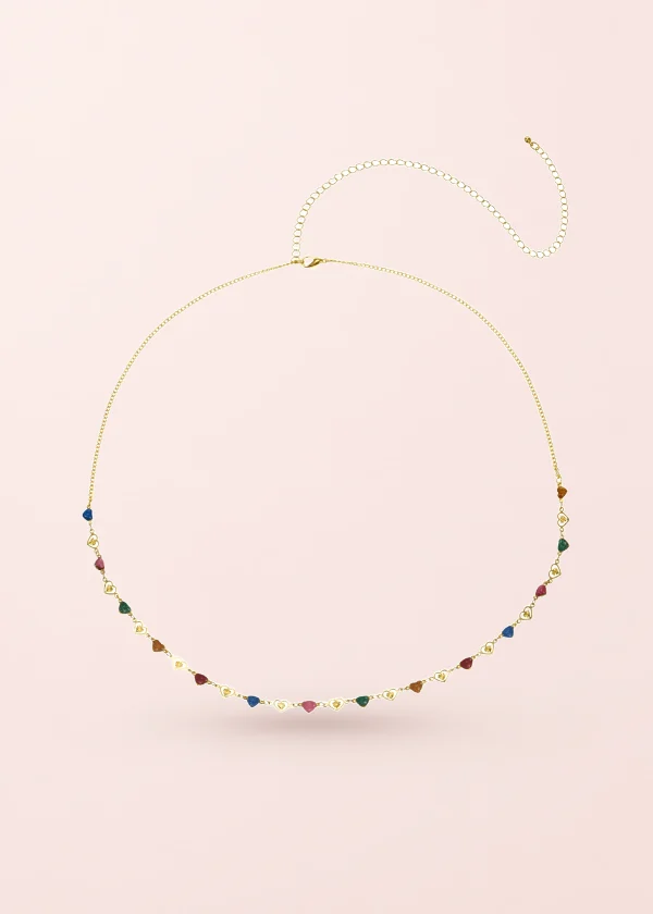 Michel Colorful Love Golden Body Chain