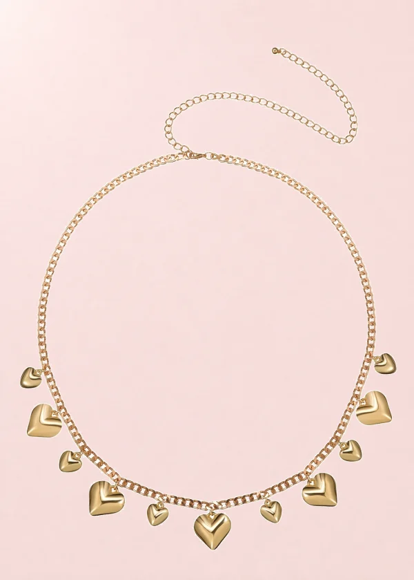 Love Your Body Hearts Golden Waist Chain