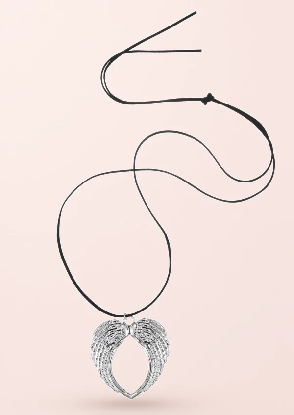 Hallowing Angle Wings – Halskette mit Flügelmotiv in Silberoptik