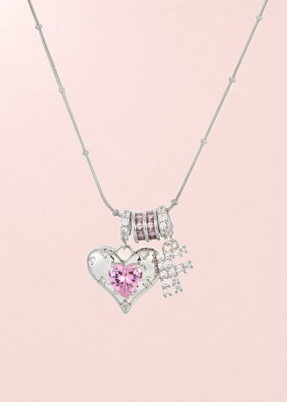 Heart Alphabets Necklace - Silver product photo