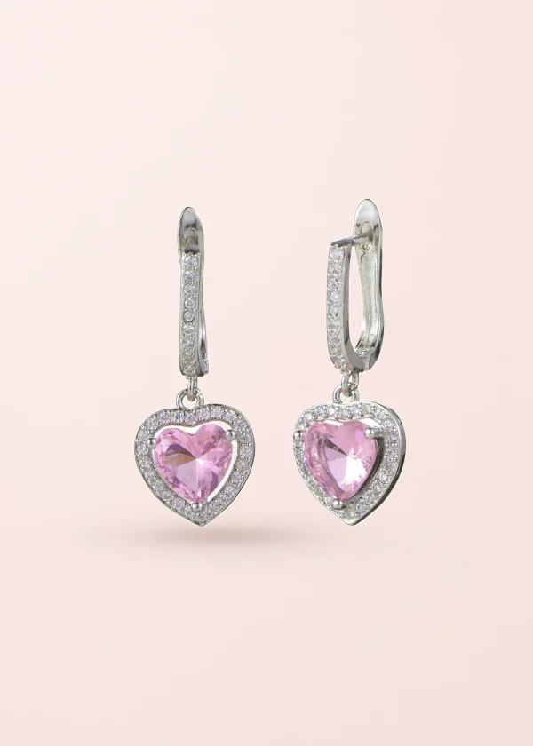 Pink Glittering Love – Ohrringe aus Sterlingsilber mit Strass