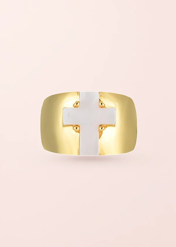 Van Cross – Ring mit Kreuzmotiv in Goldoptik