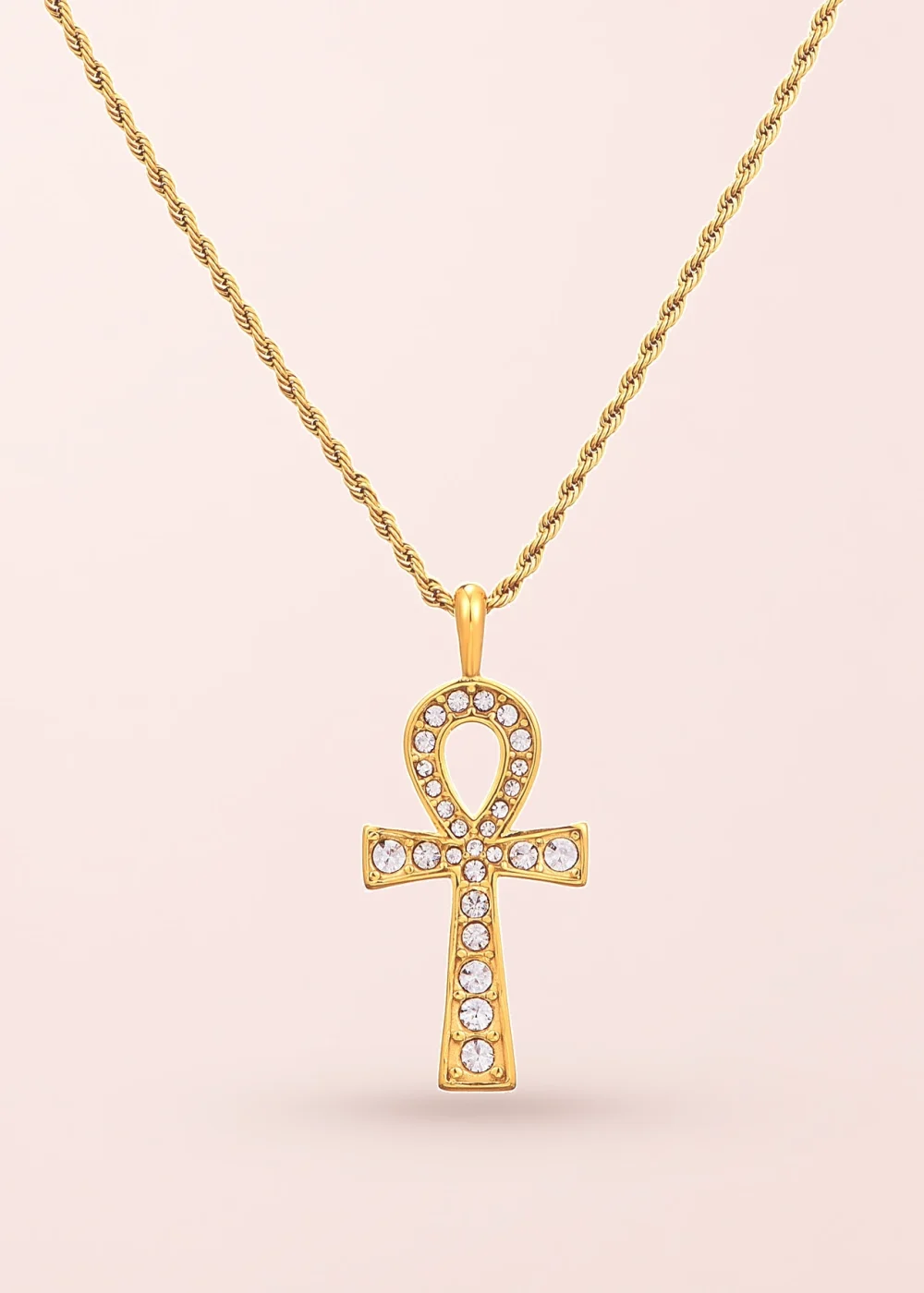Produktfoto: Glittering Ankh – Halskette mit Ankh-Symbol in Goldoptik