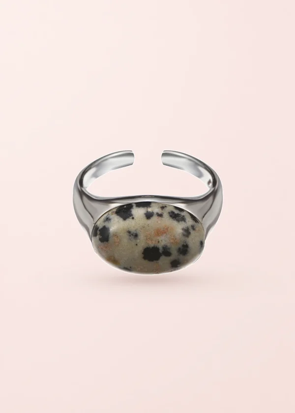 Yann Natural Stone IV – verstellbarer Ring aus Sterlingsilber mit Naturstein