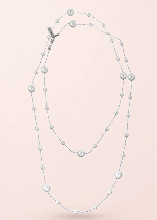 Winter Pearl Long Chain Necklace