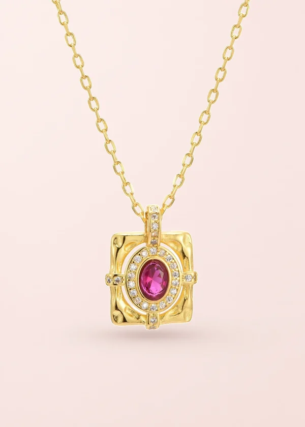 Arthur Red Vintage – Halskette im Vintage-Stil mit roten Akzenten